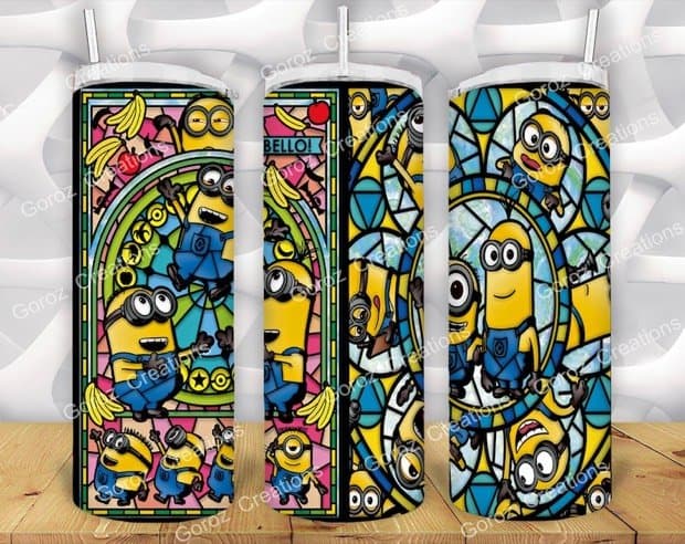 Minions Cartoon 20oz Skinny Tumbler | Sublimation Birthday Gift