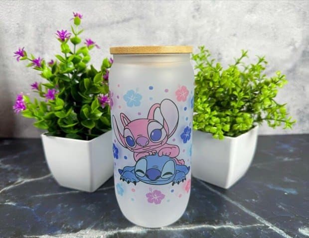Alien 16oz Glass Can with Lid & Straw